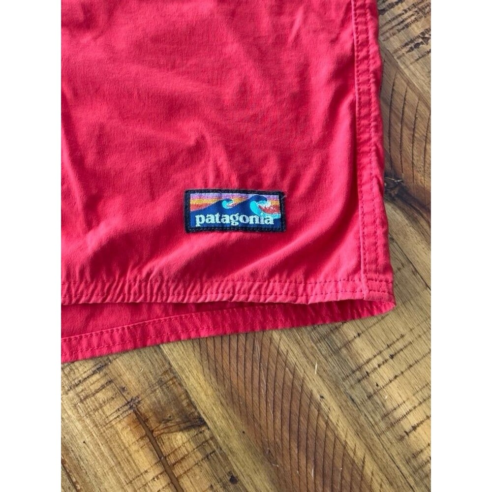 Patagonia Red Swim Trunks Board Shorts Men’s Size 33 Black Drawstring 19” long
